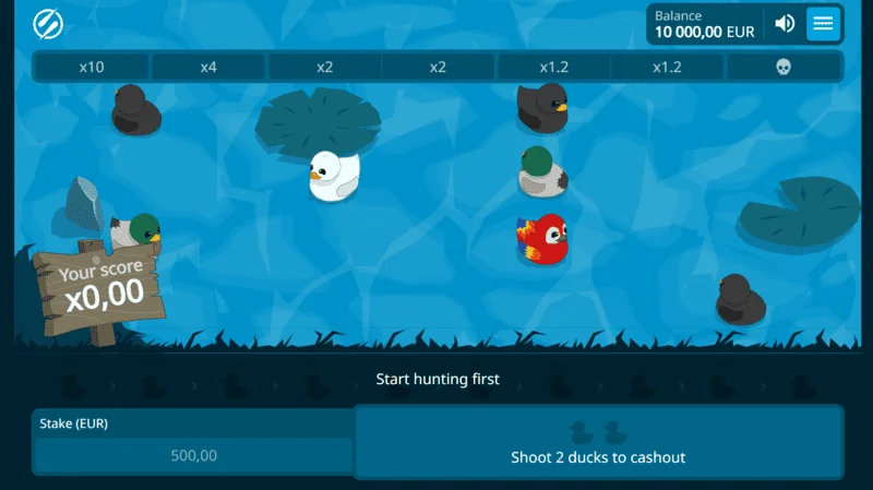 Exploding Ducks - schermata di gioco con anatre sull'acqua
